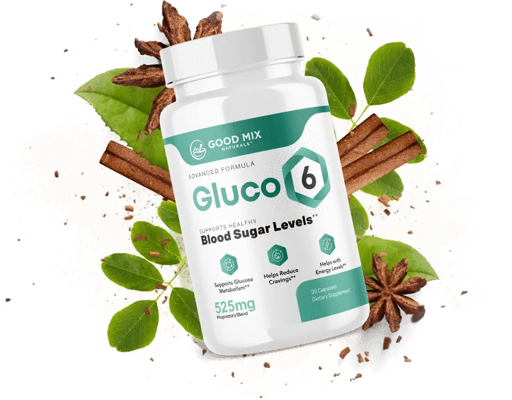 Gluco6 blood sugar supplement bottle